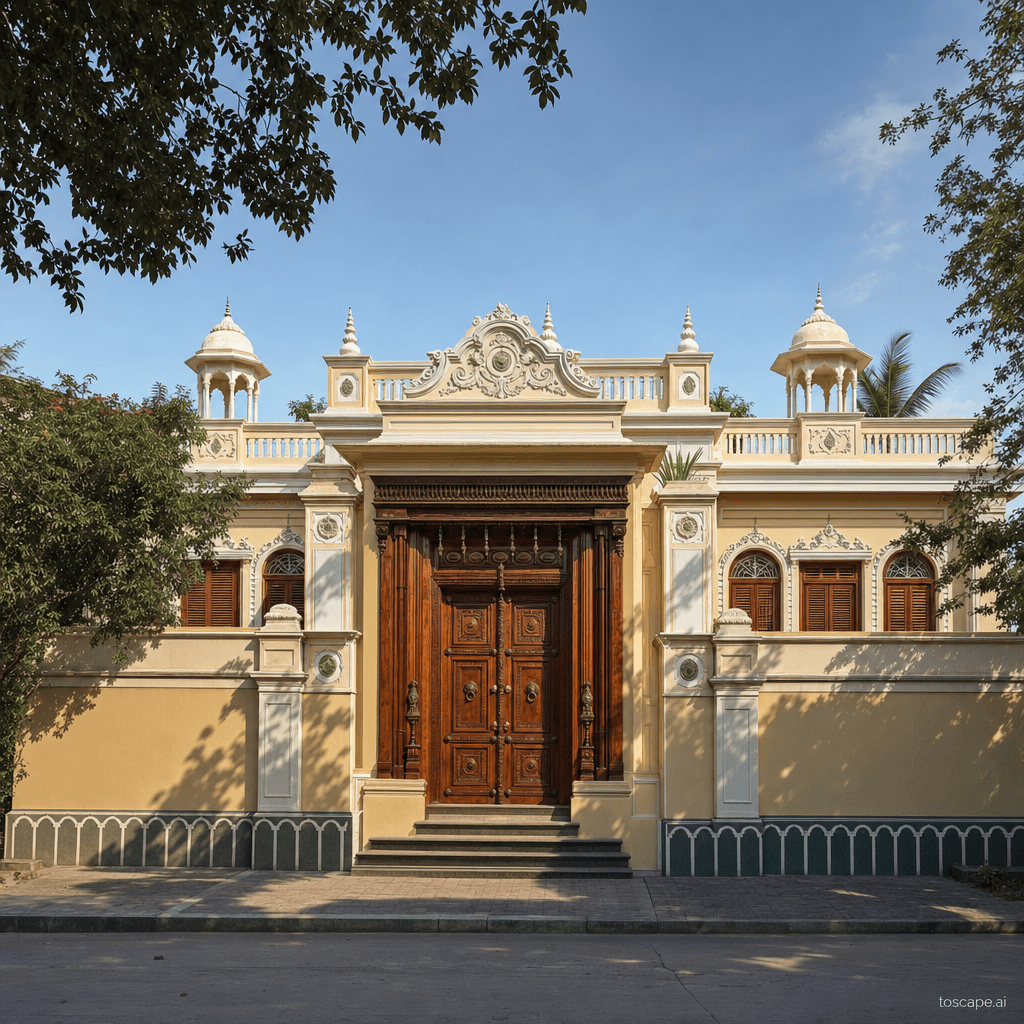 Tamil Nadu Chettinad architectural identity — India