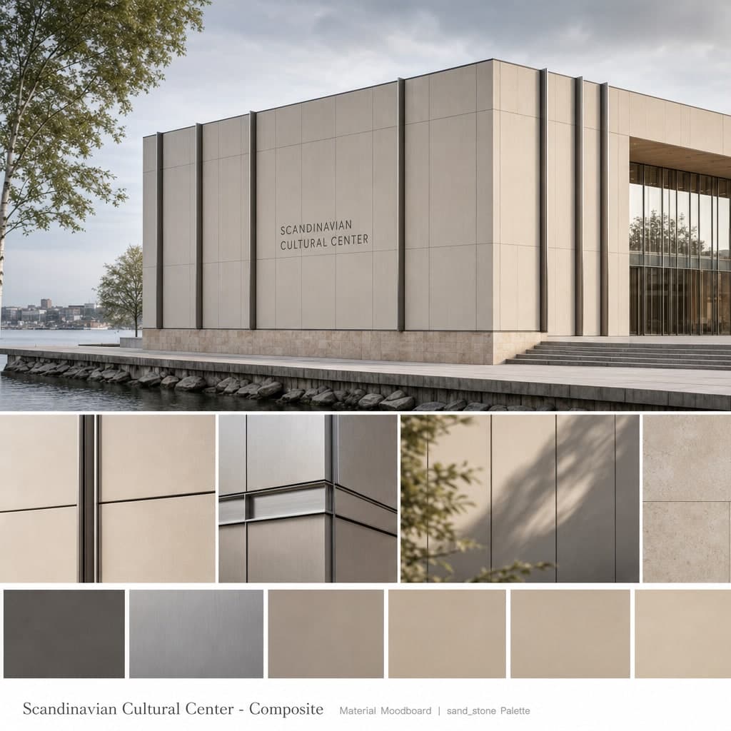 Scandinavian Cultural Center — Composite exterior moodboard card