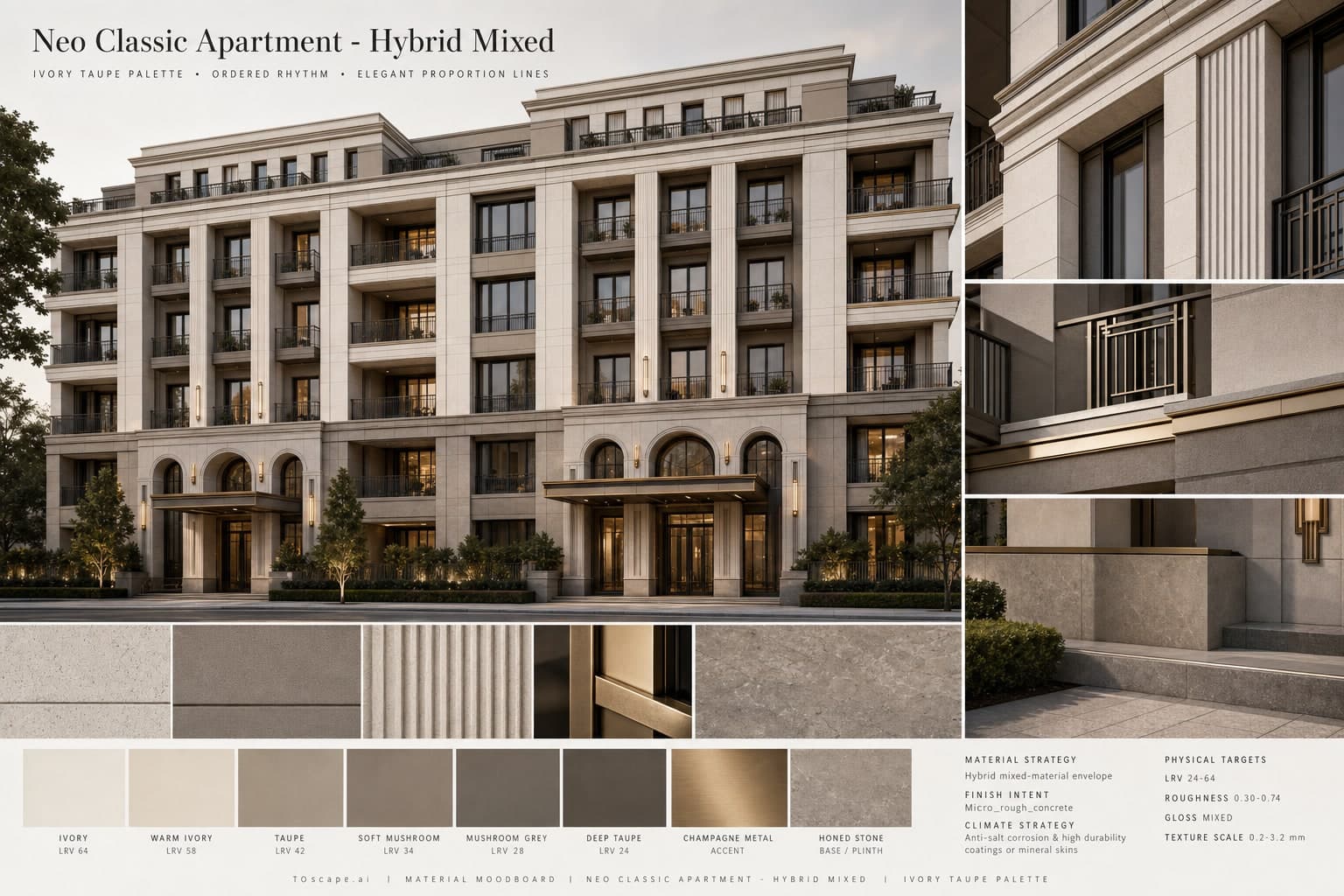 Neo Classic Apartment — Hybrid Mixed exterior moodboard plate