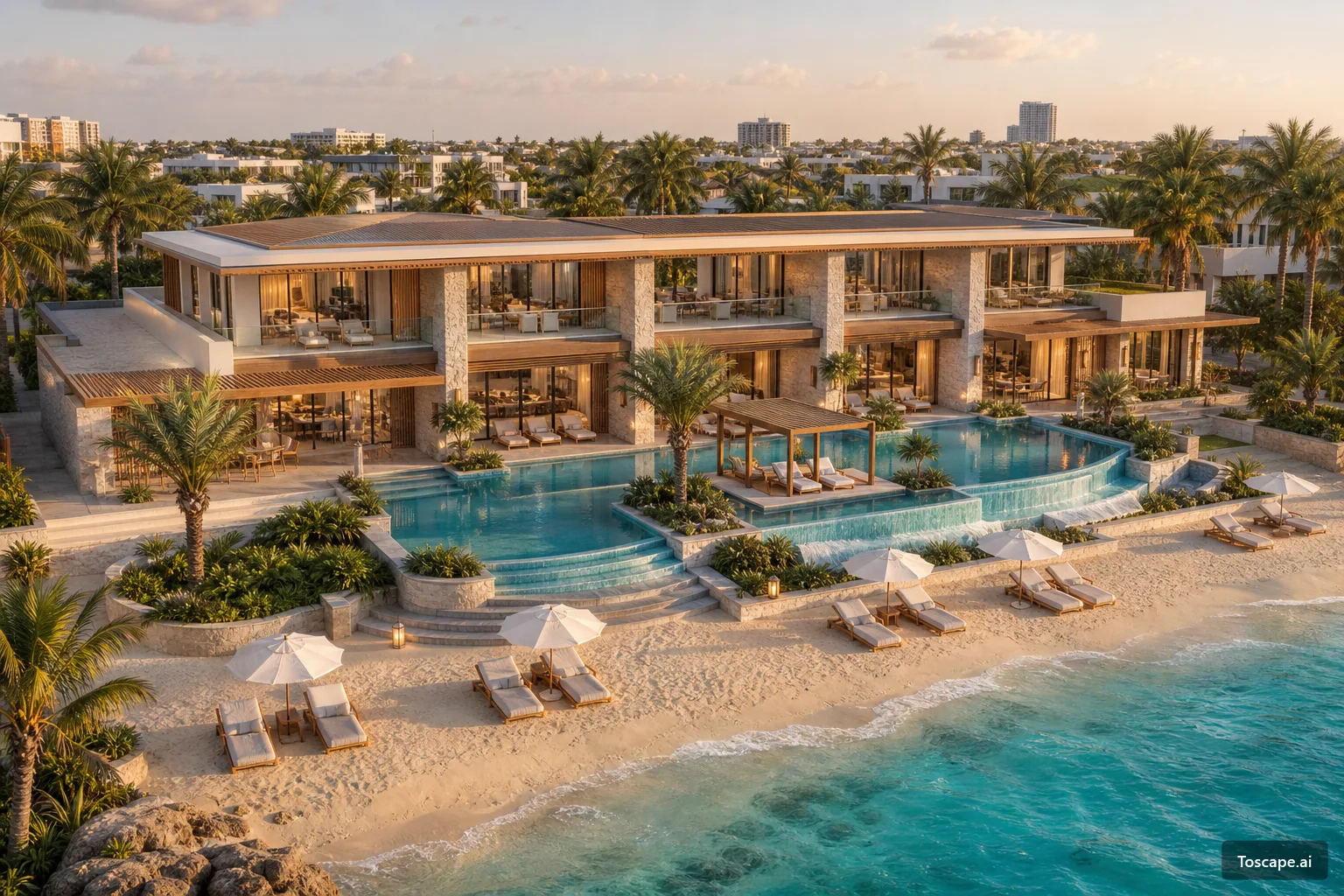 213659838 ΓÇö exterior architectural image showing nature-integrated contemporary, exterior, organic spatial flow.