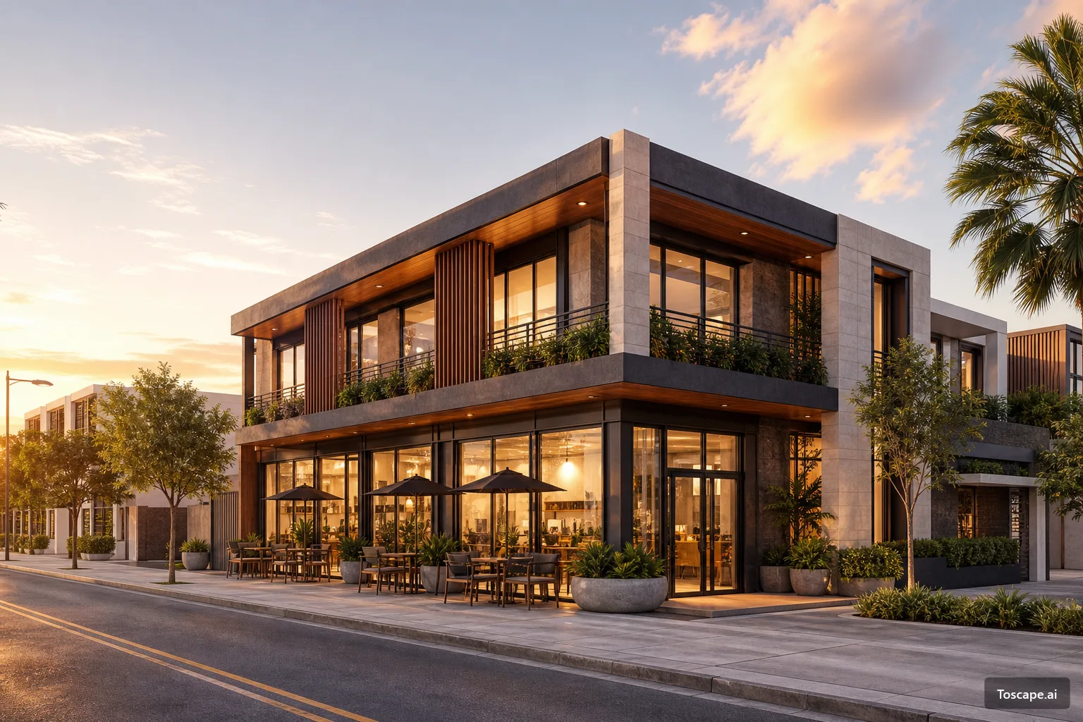658634589 ΓÇö exterior architectural image showing nature-integrated contemporary, exterior, organic spatial flow.